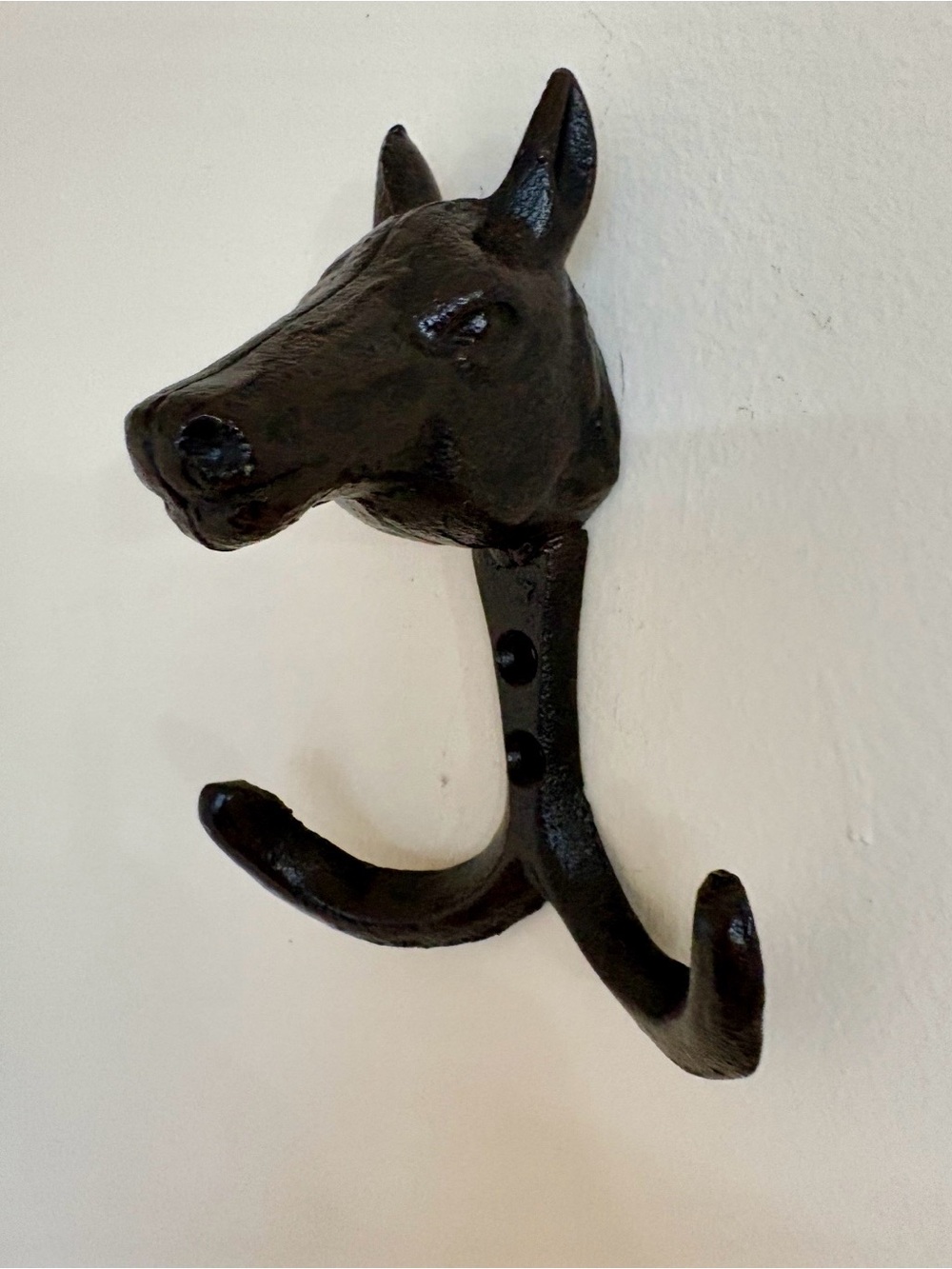Black Cast Iron HorseHead Wall Hook